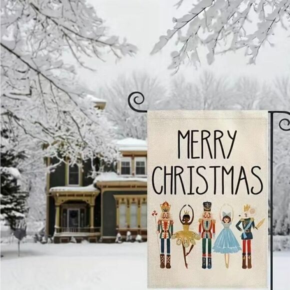 Nutcracker Garden Flag Merry Christmas Holiday Home Decor Brand New - Picture 3 of 6